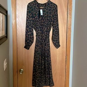 Brand new, long sleeve, animal print dress from Banana Republic.